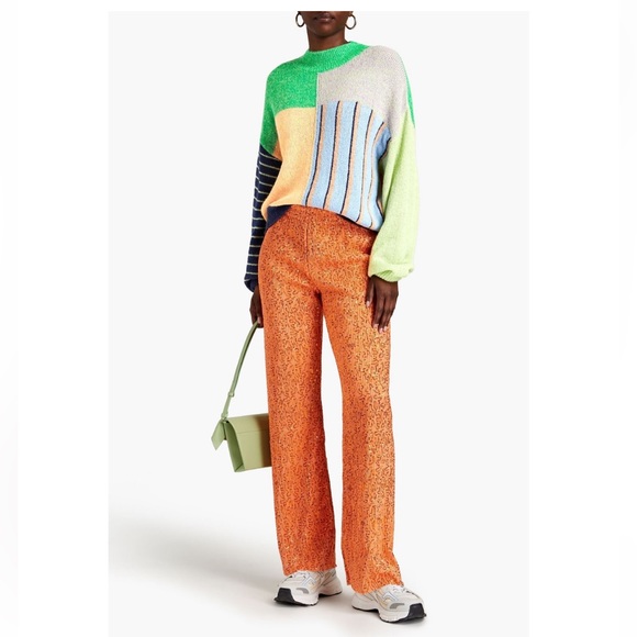 NWT Stine Goya Adonis Jacquard Knit Sweater in Multicolor, Size L - Picture 1 of 11